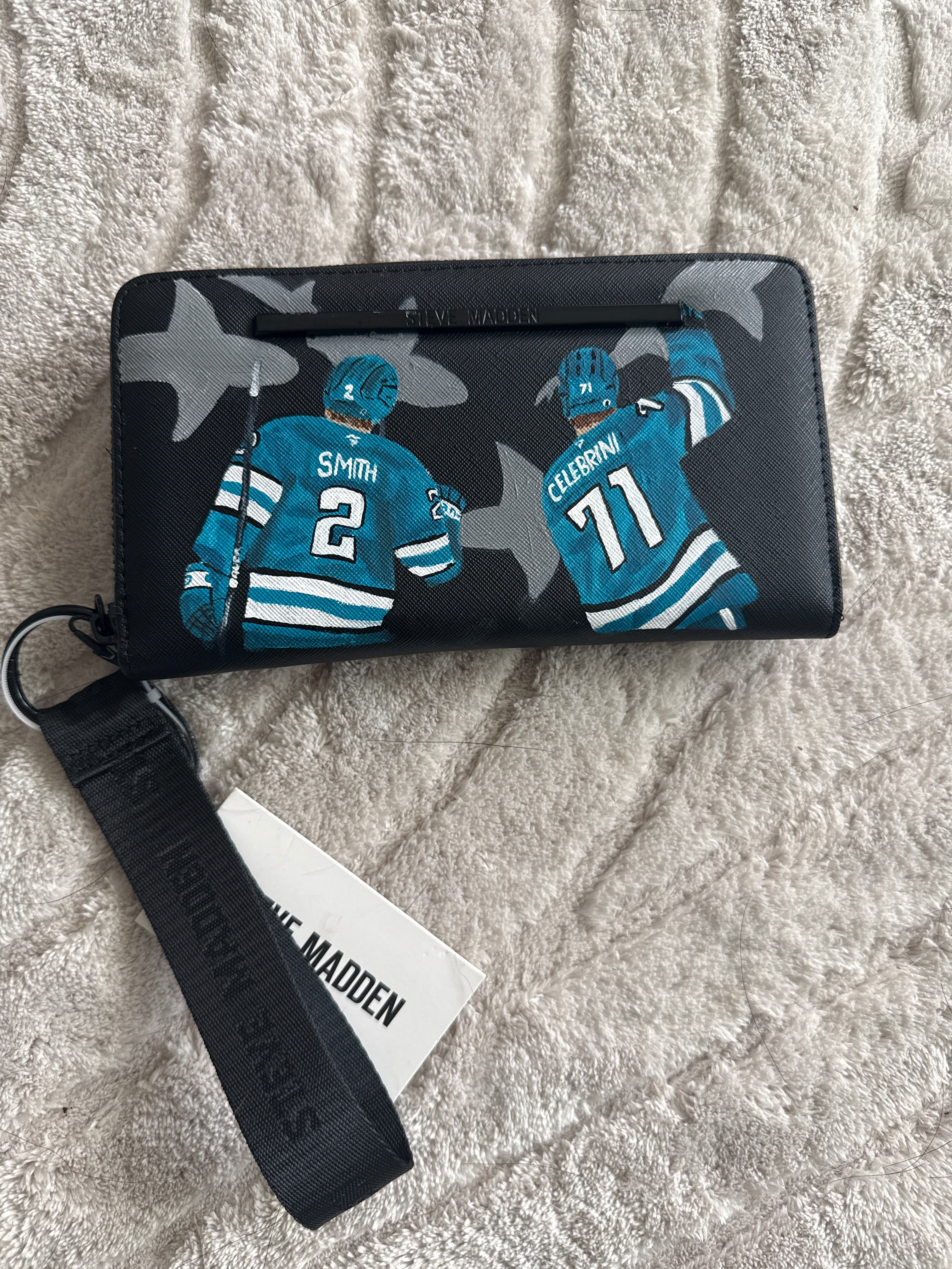 Custom Sane Jose Sharks Celebrini & Smith Wristlet